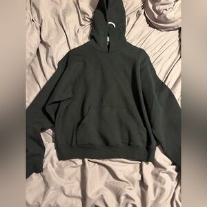 SKIMS Black Cropped Hoodie with Front Pocket